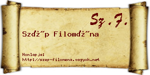 Szép Filoména névjegykártya